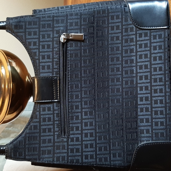 #8 Image Black Satin/Faux Leather Bag - Picture 7 of 12